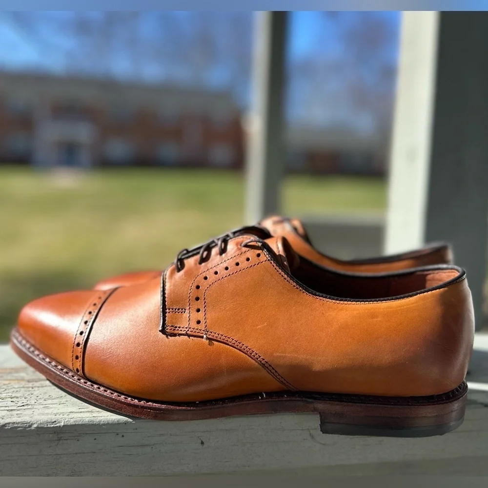 ALLEN EDMONDS NWOB 10.5 Clifton Cap Toe Lace Up Oxford Walnut Calfskin Shoes USA